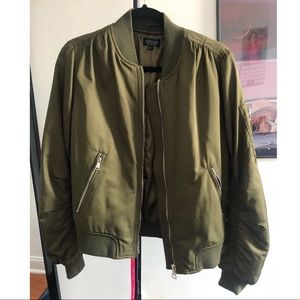 TOPSHOP Army Green Bomber Jacket